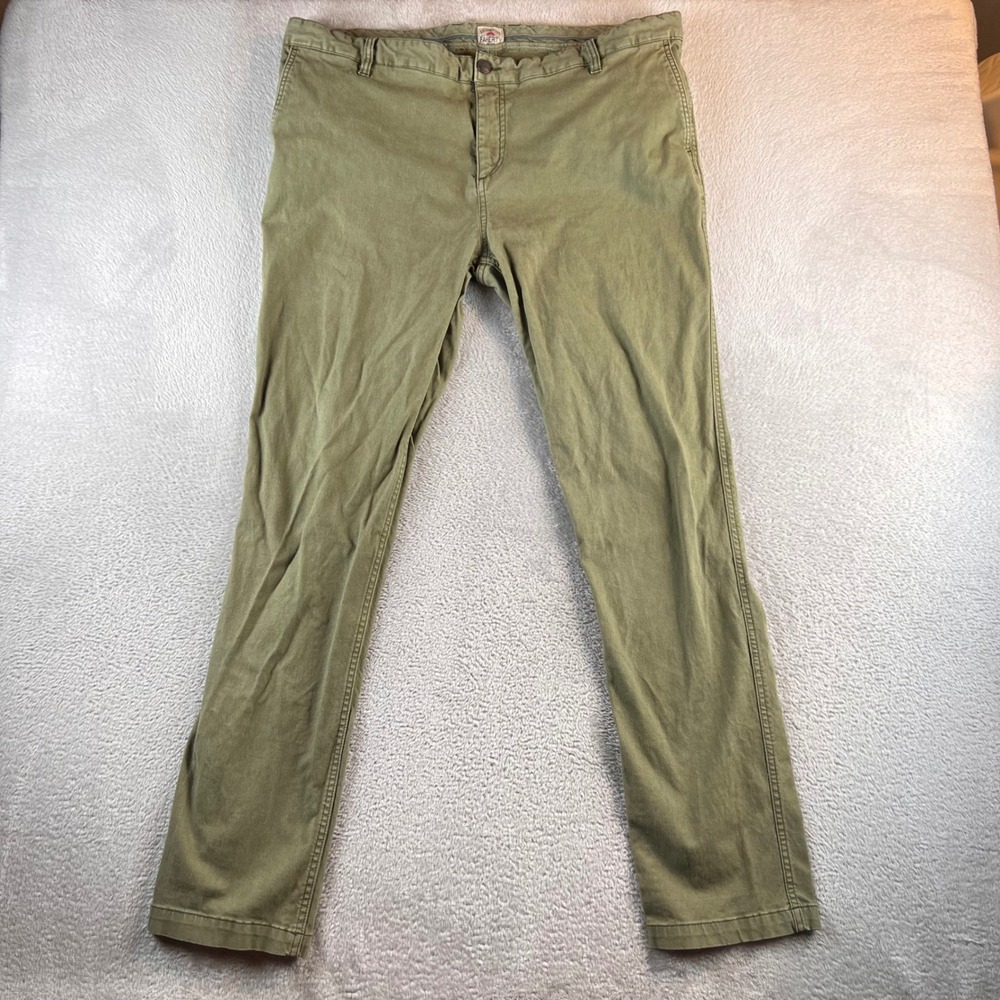 Faherty Brand Mens Olive Green Stretch Cotton Twill Chino Pants 40x32 READ